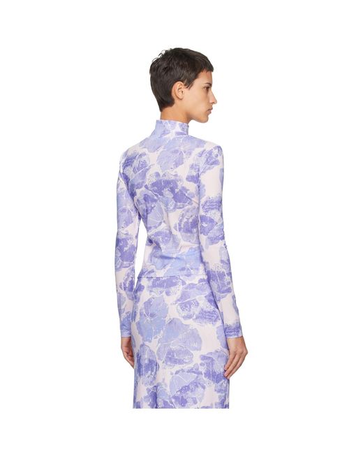 Staud Blue Purple Helvin Turtleneck
