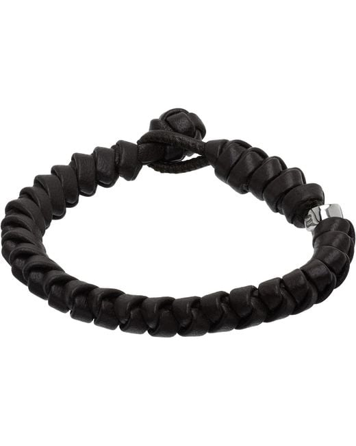 Bottega Veneta Black Nappa Bracelet for men