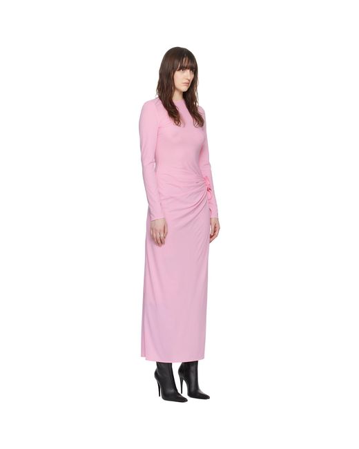 Magda Butrym Pink Ruched Maxi Dress