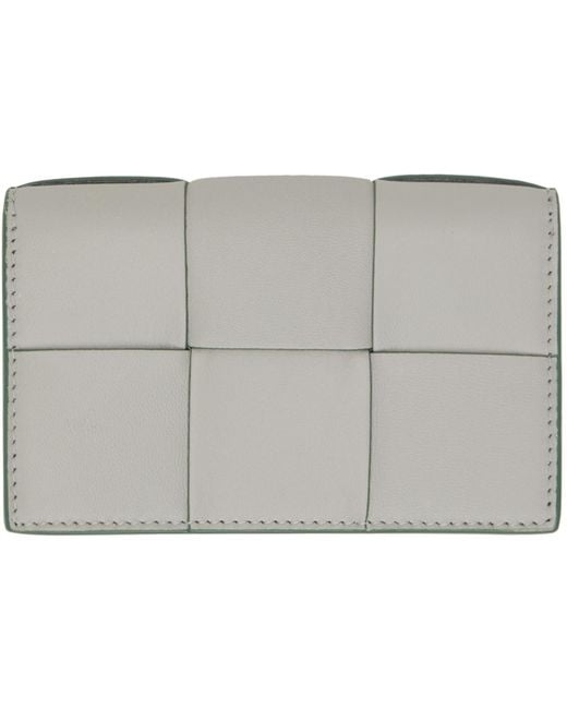 Bottega Veneta Black Gray Cassette Card Holder
