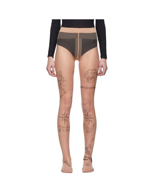 Vetements Beige Wolford Edition Tattoo Tights in Natural | Lyst