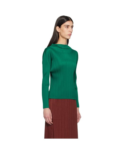 Pleats Please Issey Miyake Green Monthly Colors November Top
