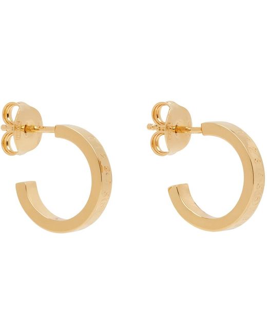 MM6 by Maison Martin Margiela Black Gold Numeric Minimal Signature Hoop Earrings for men