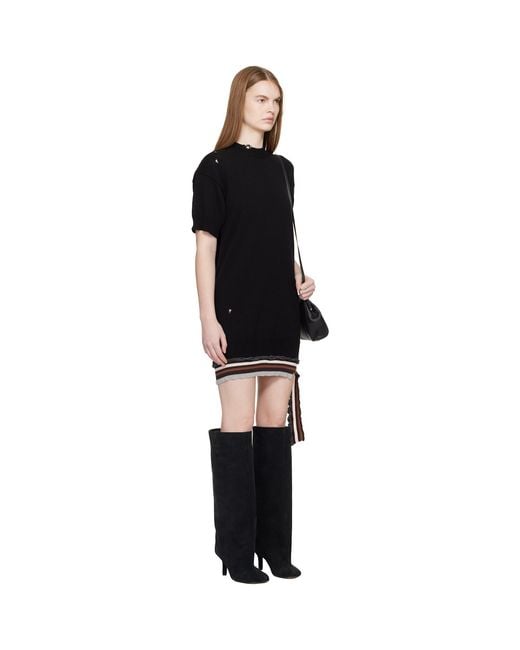 MM6 by Maison Margiela Black Hanging Rib Minidress