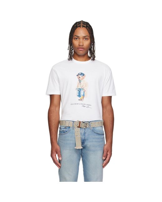 Polo Ralph Lauren White Polo Bear Classic Fit T-Shirt for men