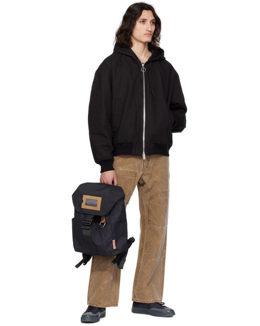 Acne Black Ripstop Nylon Backpack for men