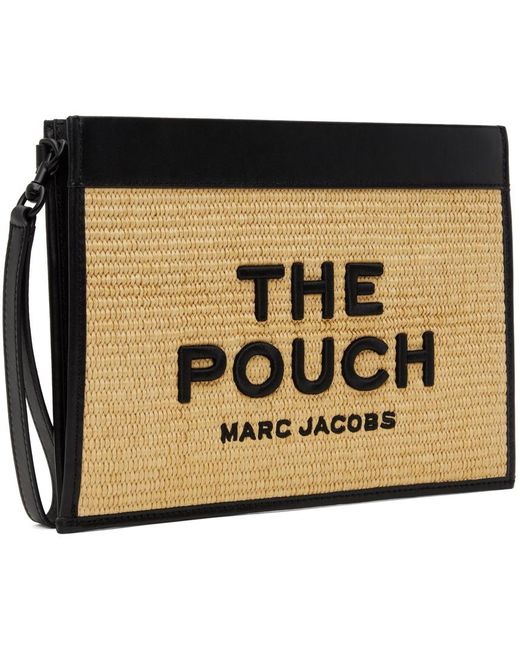 Grande pochette 'the pouch' en paille tissée Marc Jacobs en coloris Black