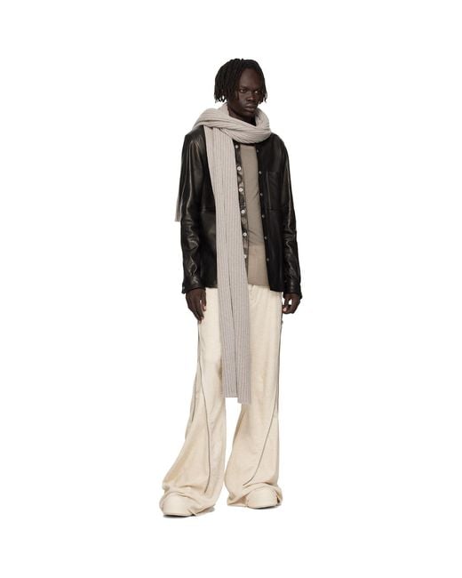 Rick Owens Gray Off- Concordians Long Scarf for men