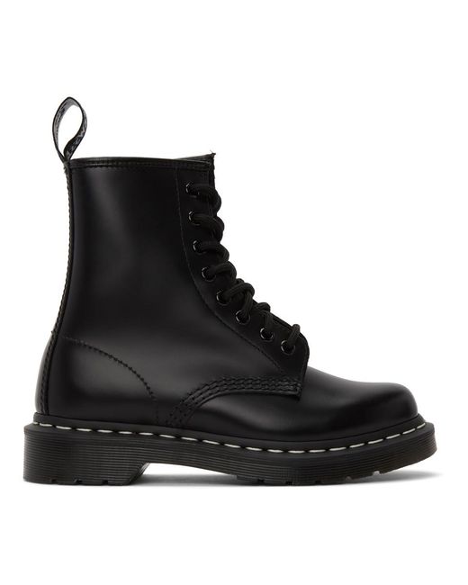 Dr. Martens Black 1460 Contrast Stitch Smooth Leather Boots