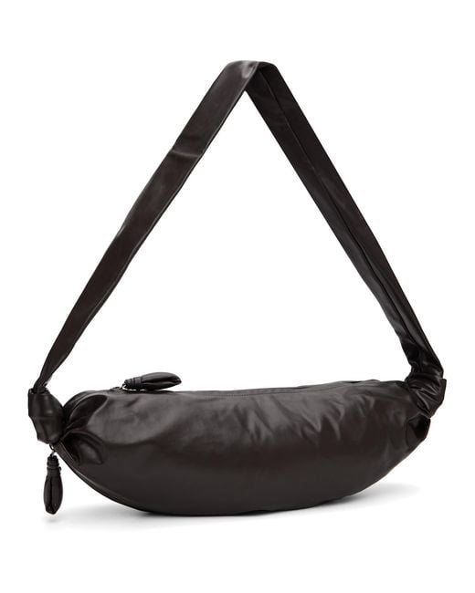 Lemaire Black Medium Soft Croissant Bag for men