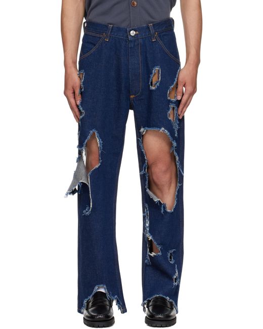 Vivienne Westwood Blue Distressed Ranch Jeans for men