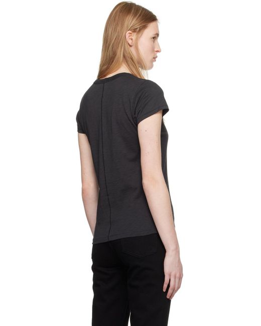 Ragbone t-shirt noir en coton pima bio flammé Rag & Bone en coloris Black