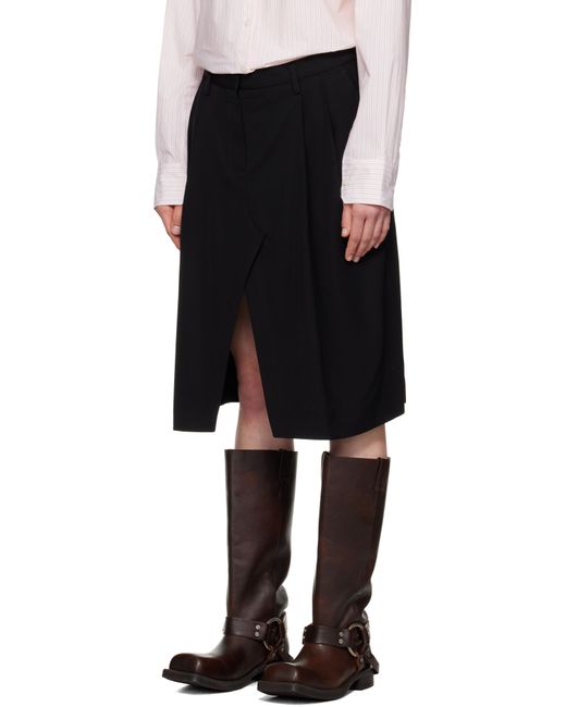 Acne ブラック Suit ビスコース ミディアムスカート Black