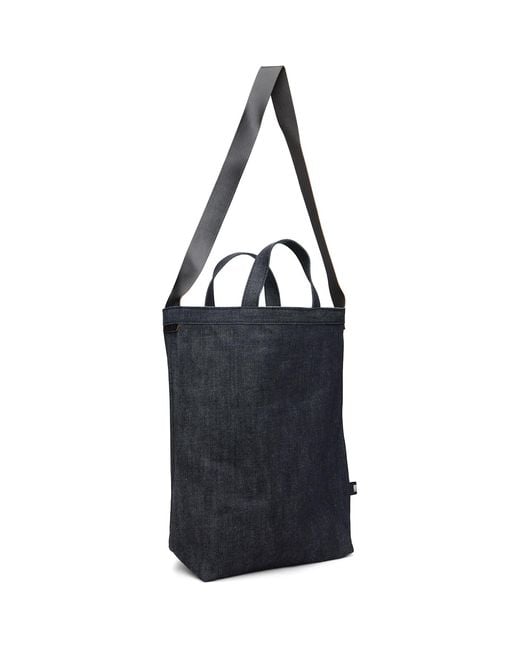 COMME DES GARÇON BLACK Blue Cotton Denim Cowhide Shoulder Strap Bag for men