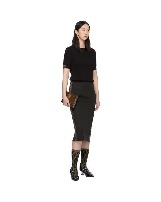 Fendi Brown Medium Forever Flat Pouch Lyst