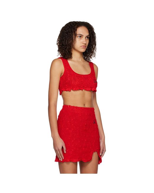 Yuzefi Red Cropped Tank Top