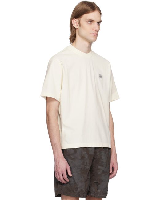 メンズ Stone Island オフホワイト Combed Organic Cotton Jersey Tシャツ White