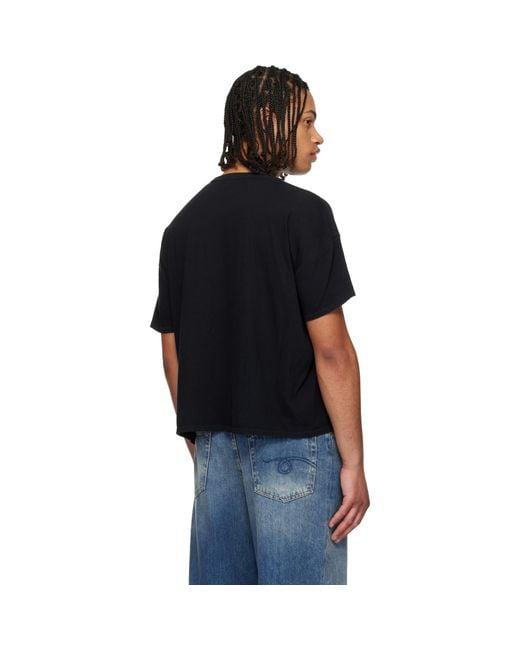 R13 Black 'I Don'T Give A F' Relaxed T-Shirt for men