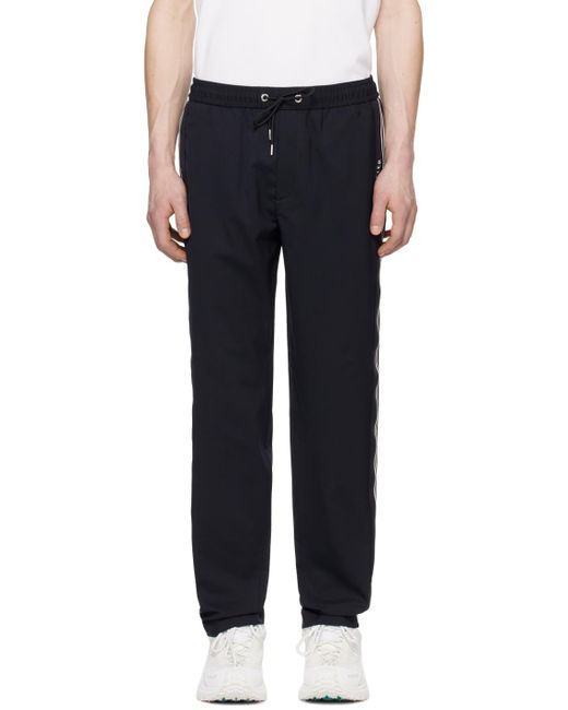 Pantalon de survêtement bleu marine à garnitures à rayures Moncler pour homme en coloris Black