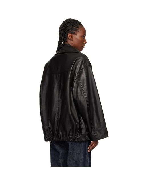 Nour Hammour Black Noah Easy Leather Jacket