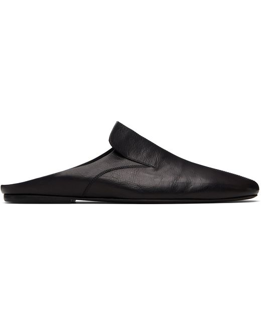 Dries Van Noten Black Leather Mule Slip-On Loafers for men