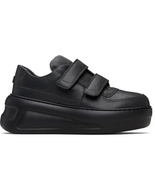 Acne Black Velcro Strap Platform Sneakers