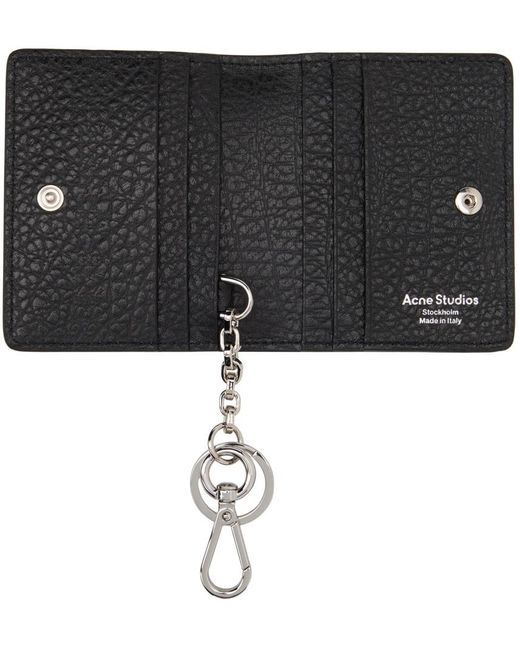Acne Black Folded Leather Wallet for men