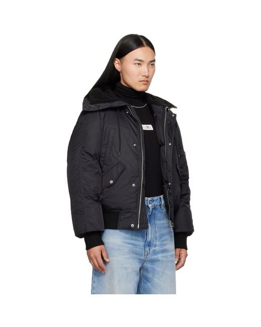 MM6 by Maison Margiela Black Sports Down Bomber Jacket for men