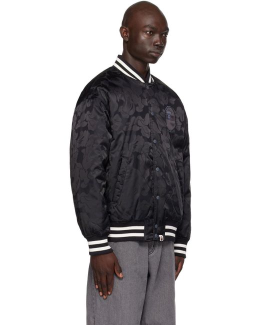 A Bathing Ape Camo Bomber Jacket in Black for Men Lyst