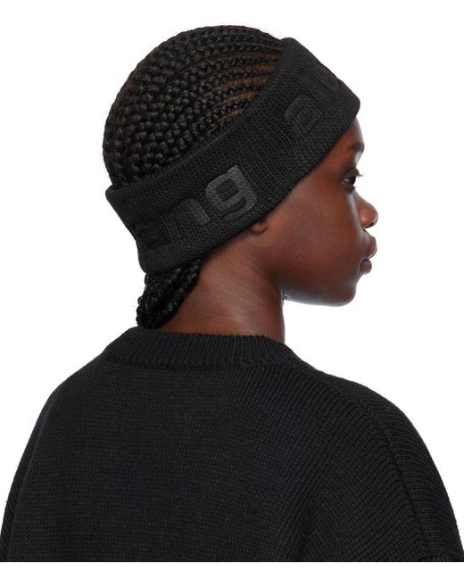 T By Alexander Wang Black Logo Compact Deboss Headband
