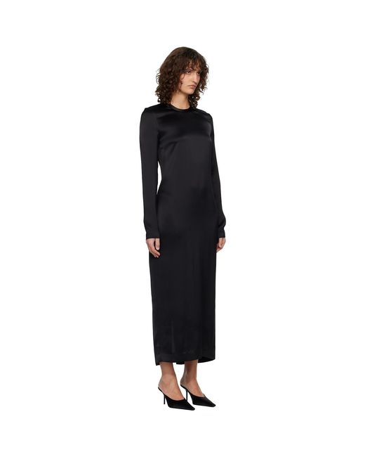 Totême  Black Long Satin Maxi Dress