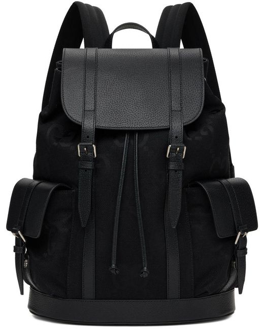 Gucci Black Jumbo gg Backpack for men