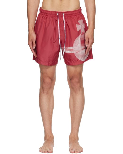 Vivienne Westwood Red Pixel Orb Surf Boxer Swim Shorts for men