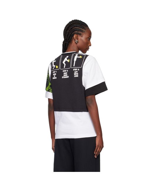 MARINE SERRE Black Regenerated Graphic Jersey Layered T-Shirt
