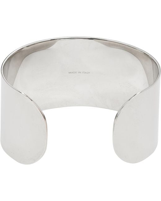 MM6 by Maison Margiela White Logo Cuff Bracelet