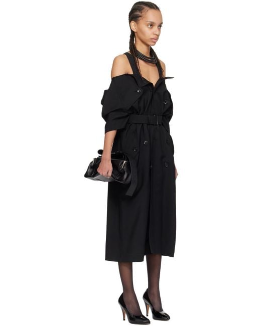 Junya Watanabe Black Off-the-shoulder Midi Dress