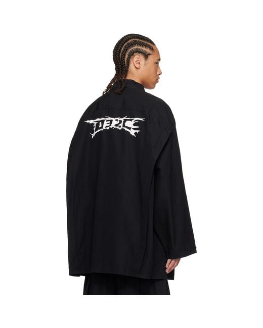 032c Black Intermission Cargo Overshirt for men