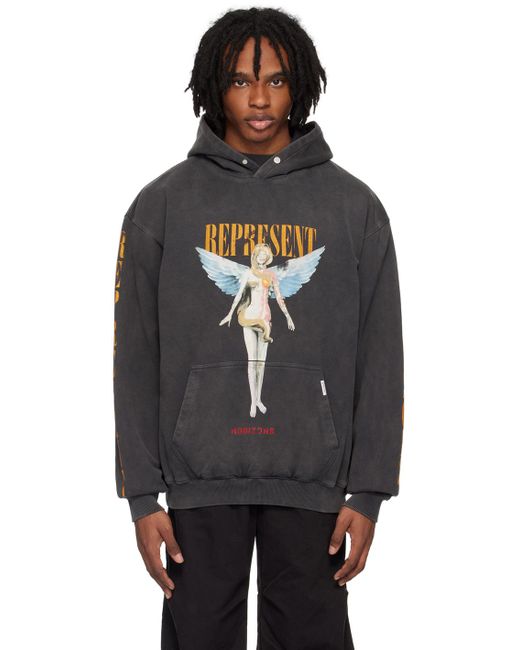 Pull à capuche noir à image reborn Represent pour homme en coloris Black