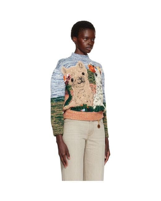 Stella McCartney Multicolor Alpaca Jacquard Knit Sweater