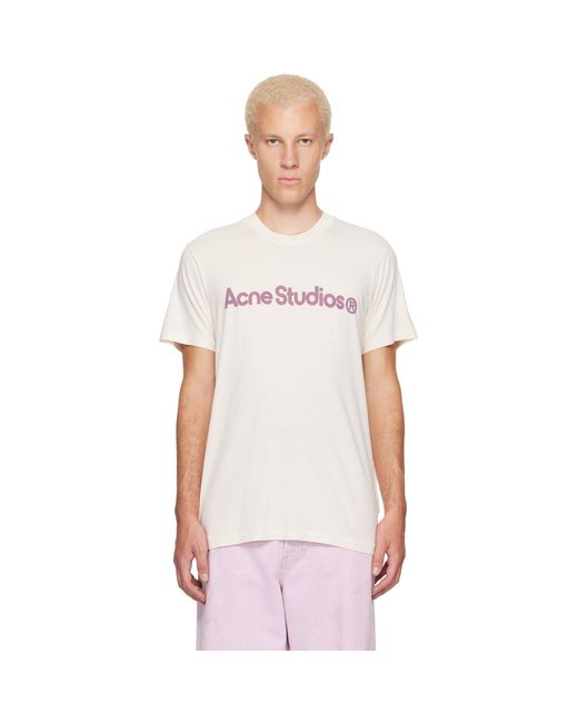 Acne White Off- Graphic T-Shirt for men