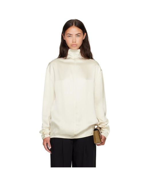 Totême White Off- Slouch-Neck Blouse