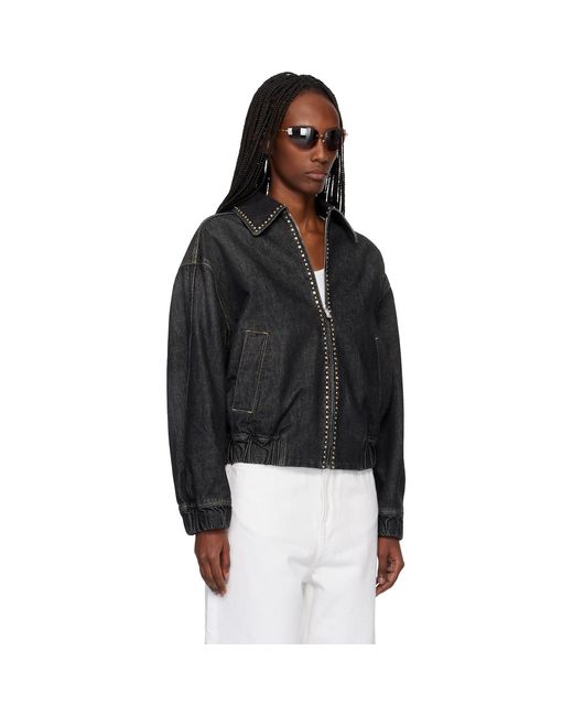 Versace Black Embellished Denim Jacket