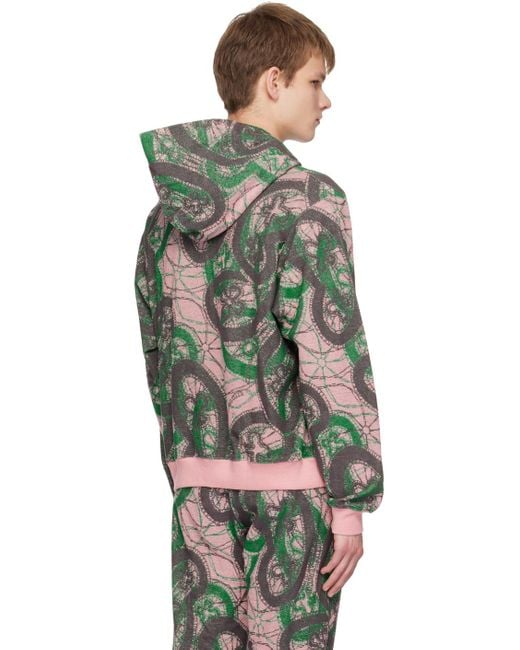 Needles Multicolor Green Classic Hoodie for men
