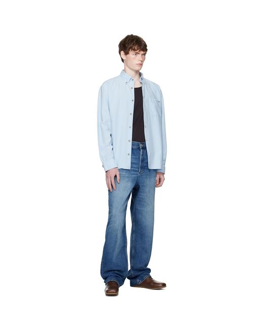 A.P.C. Blue Mateo Logo Shirt for men