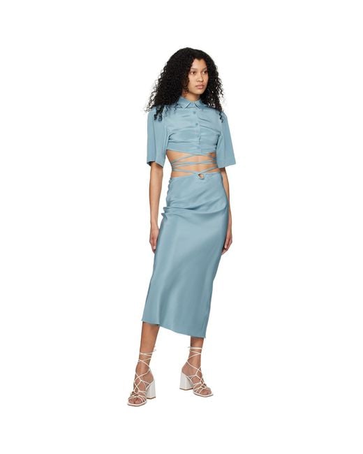 Christopher Esber Blue Crop Tie Shirt