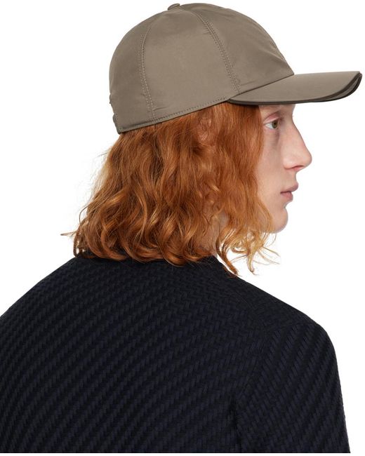 Zegna Blue Taupe Technical Fabric Baseball Cap for men