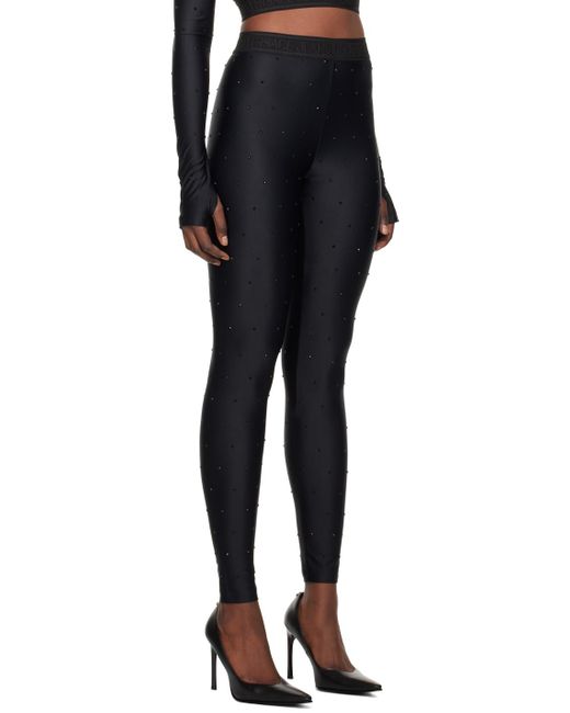 Versace Black Crystal leggings