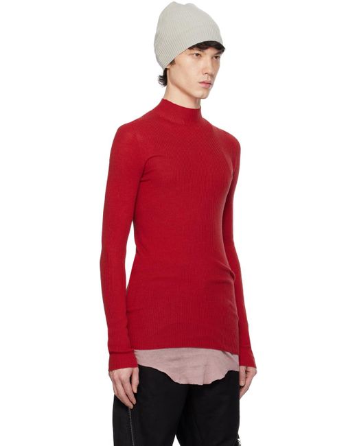 Rick Owens Red Lupetto Sweater for men