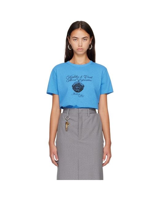 Acne Blue Graphic Jersey T-Shirt