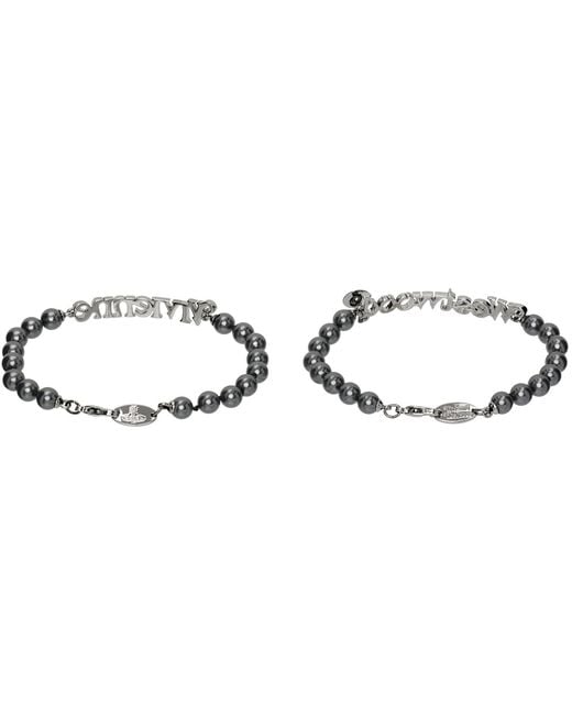Vivienne Westwood Black Emilio Bracelet Set for men